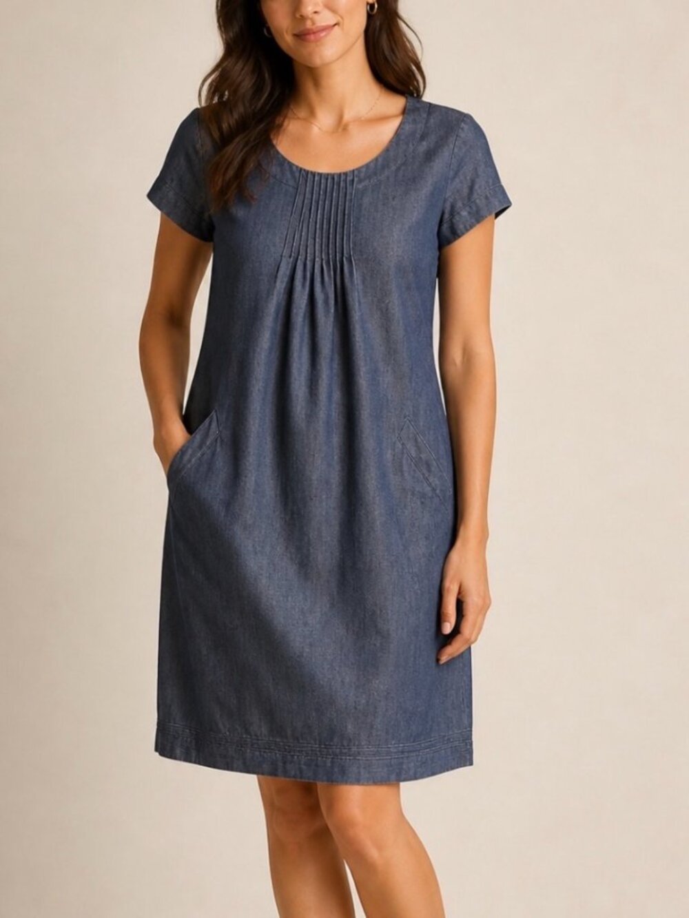 NWOT Boden Denim Shift Dress. Size 4